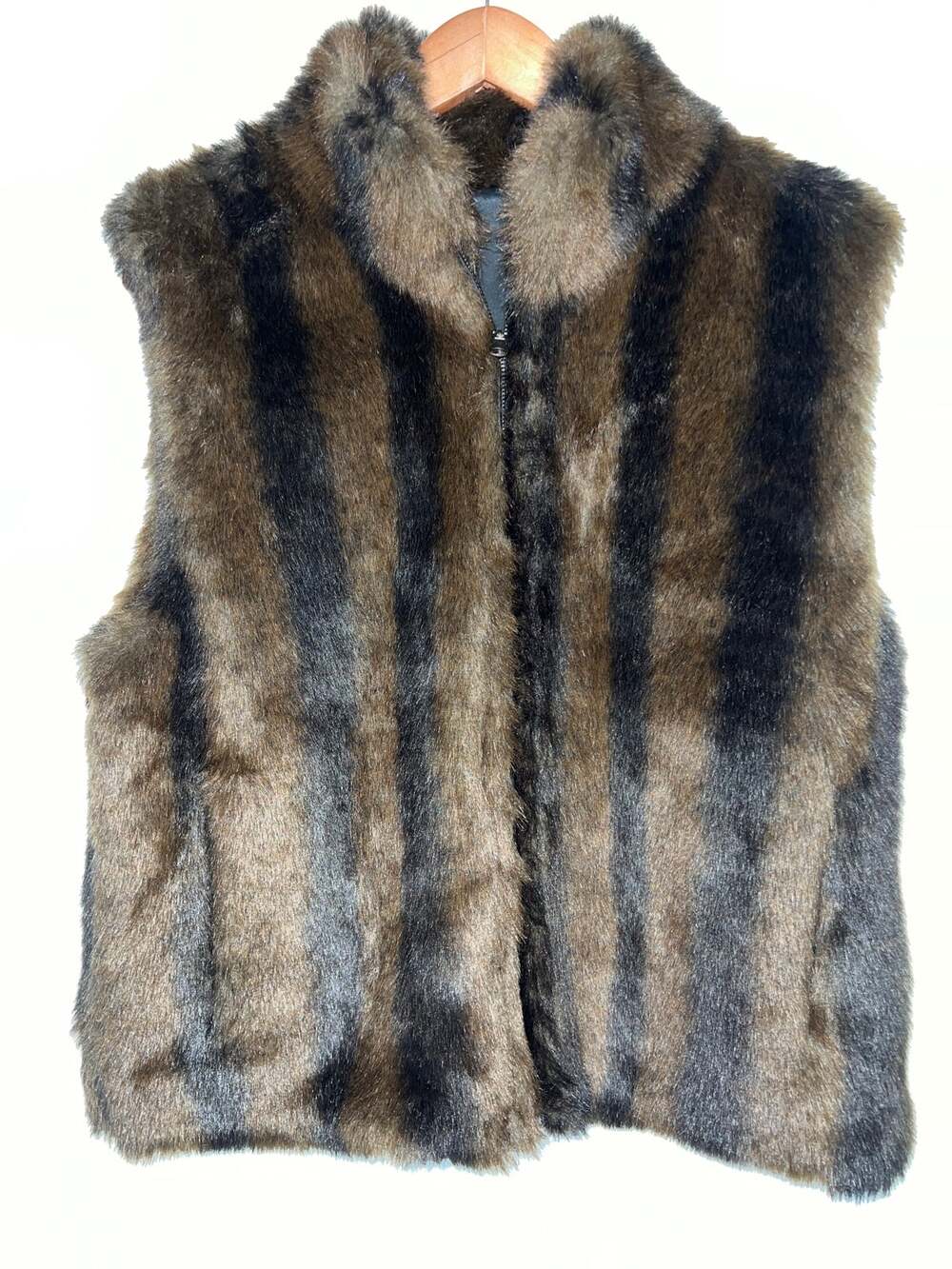 NWOT Coaco New York Faux Mink Fur Vest Reversible M